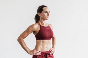 Nobull High-Neck Sport BH Damen Rot | 28609-PMRI