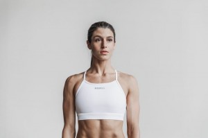 Nobull High-Neck Sport BH Damen Weiß | 14529-MTNI