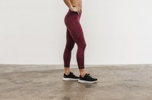 Nobull High-Rise 7/8 Plush Heather Strumpfhose Damen Leopard | 49628-XFMD