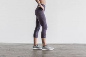 Nobull High-Rise Crop Matte Strumpfhose Damen Lavendel | 32581-LHMT