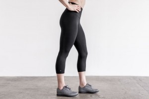 Nobull High-Rise Crop Matte Strumpfhose Damen Schwarz | 21650-JQRU