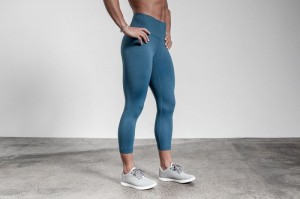 Nobull High-Rise Crop Strumpfhose Damen Blau | 39718-XGHT