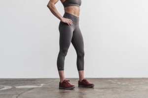 Nobull High-Rise Crop Strumpfhose Damen Dunkelgrau | 65908-NJRG