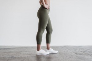 Nobull High-Rise Crop Strumpfhose Damen Grün | 50316-VKLU