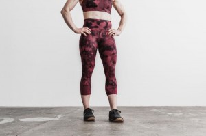 Nobull High-Rise Crop Tie-Dye Strumpfhose Damen Orange Schwarz | 49065-QJUH