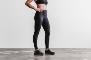 Nobull High-Rise Plush Heather Strumpfhose Damen Schwarz | 13064-GFAB