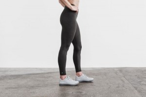 Nobull High-Rise Plush Heather Strumpfhose Damen Schwarz | 86943-AYXD