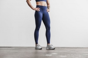 Nobull High-Rise Strumpfhose Damen Navy | 93517-IOBL