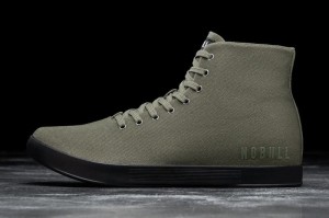 Nobull High-Top Canvas Sportschuhe Herren Dunkelgrün Schwarz | 59243-UFKD