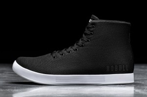 Nobull High-Top Canvas Sportschuhe Herren Schwarz Weiß | 78634-JRLW