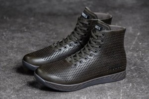 Nobull High-Top Leather Sportschuhe Herren Olivgrün | 31657-TWVZ
