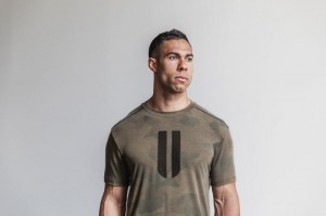 Nobull Horns Camo T-shirts Herren Camouflage | 85029-HBPO