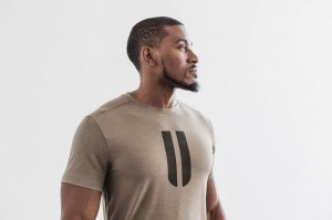 Nobull Horns T-shirts Herren Braun | 59280-MAYL