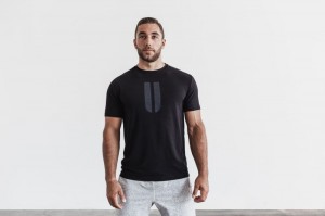 Nobull Horns T-shirts Herren Schwarz | 98314-ZFKX