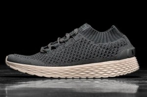 Nobull Knit Laufschuhe Damen Dunkelgrau Weiß | 10534-QNXD