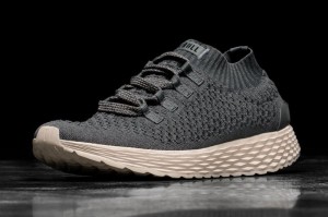Nobull Knit Laufschuhe Herren Dunkelgrau Weiß | 54617-YWXH