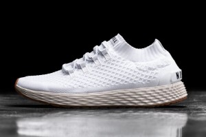 Nobull Knit Laufschuhe Herren Weiß | 27561-BLHD