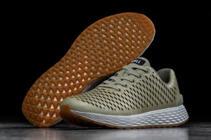 Nobull Leather Laufschuhe Herren Olivgrün | 10438-THEC