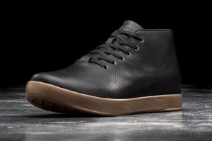 Nobull Leather Mid Sportschuhe Herren Schwarz | 38540-WKLD