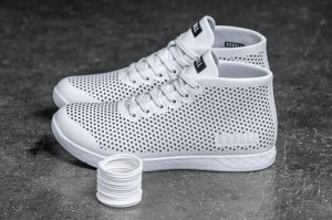 Nobull Leather Mid Sportschuhe Herren Weiß | 40682-AWGF