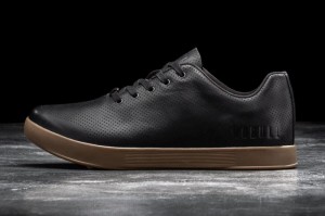Nobull Leather Sportschuhe Herren Schwarz | 64823-USBH