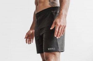 Nobull Lightweight Knit 7 Kurze Hose Herren Schwarz | 93178-OJVR