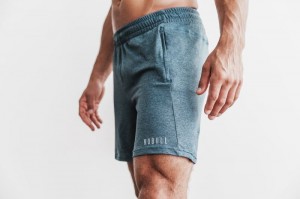 Nobull Lightweight Knit 7 Kurze Hose Herren Türkis | 05467-OSZX