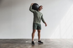 Nobull Lightweight Textured Long Sleeve Camo T-shirts Herren Camouflage | 91084-PMOU
