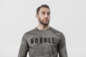 Nobull Long Sleeve Camo T-shirts Herren Camouflage | 17839-DNRE