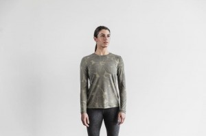 Nobull Long Sleeve Hibiscus T-shirts Damen Grün | 78051-HLTR