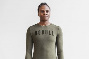 Nobull Long Sleeve T-shirts Damen Grün | 65721-GTYL