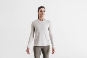 Nobull Long Sleeve T-shirts Damen Weiß | 73945-VYSA