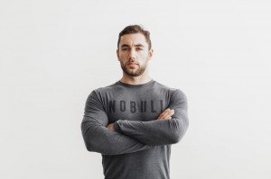 Nobull Long Sleeve T-shirts Herren Tiefesgrau | 34917-PFMB