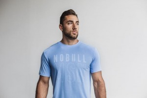 Nobull Madison T-shirts Herren Blau | 85236-YKOT