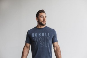 Nobull Madison T-shirts Herren Navy | 62738-PQIX