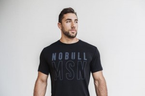 Nobull Madison T-shirts Herren Schwarz | 86923-ZYUA