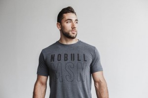 Nobull Madison T-shirts Herren Tiefesgrau | 98652-QXKU