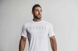 Nobull Madison T-shirts Herren Weiß | 56097-RYAK