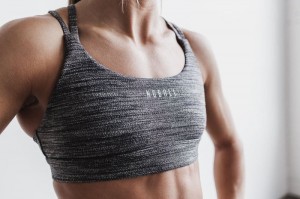 Nobull Melange Sport BH Damen Schwarz | 81046-UACT