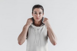 Nobull Microplush Sleeveless Hoodie Damen Weiß | 96503-IFWM