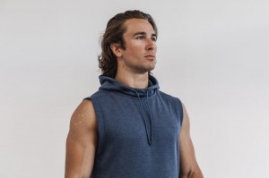 Nobull Microplush Sleeveless Hoodie Herren Tiefesgrau | 37956-JUQT