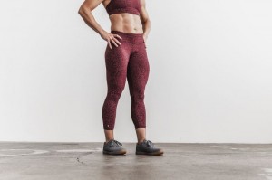 Nobull Mid-Rise Crop Plush Heather Strumpfhose Damen Leopard | 62159-QLTX