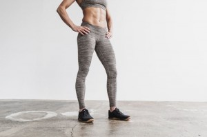 Nobull Mid-Rise Melange Strumpfhose Damen Braun | 24801-QRFL