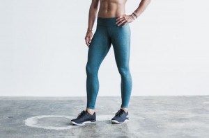 Nobull Mid-Rise Plush Heather Strumpfhose Damen Türkis | 93528-STEZ