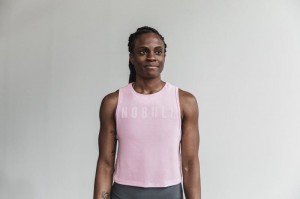 Nobull Muscle Bright Colors Muskelshirt Damen Rosa | 39672-SWXI