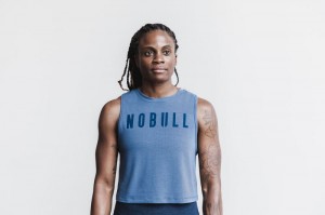 Nobull Muscle Bright Colors Muskelshirt Damen Blau | 26891-FUNL