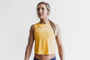 Nobull Muscle Bright Colors Muskelshirt Damen Gelb | 80714-ZQOP