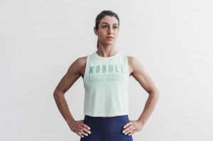 Nobull Muscle California Muskelshirt Damen Mintfarben | 04829-PTFB
