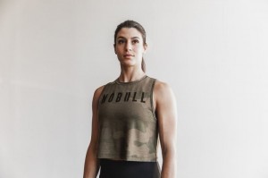 Nobull Muscle Camo Muskelshirt Damen Camouflage | 85124-YISJ