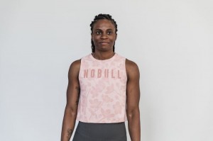 Nobull Muscle Cherry Blossom Muskelshirt Damen Rosa Rosa | 71259-CYJE